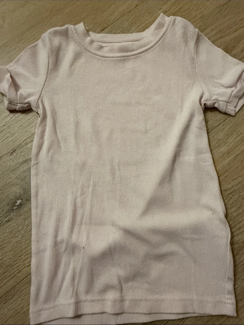 Old Navy Girls Light Pink Ribbed Short Sleeve Pajama Set